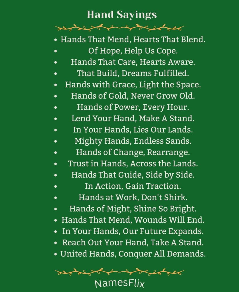 Hand Sayings