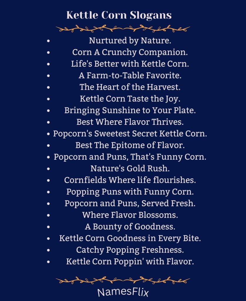 Kettle Corn Slogans