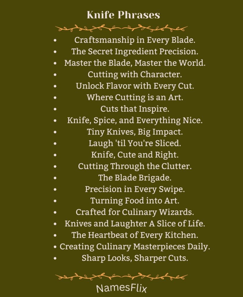 Knife Phrases