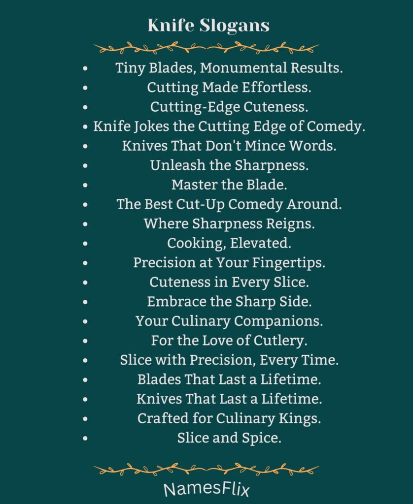 Knife Slogans