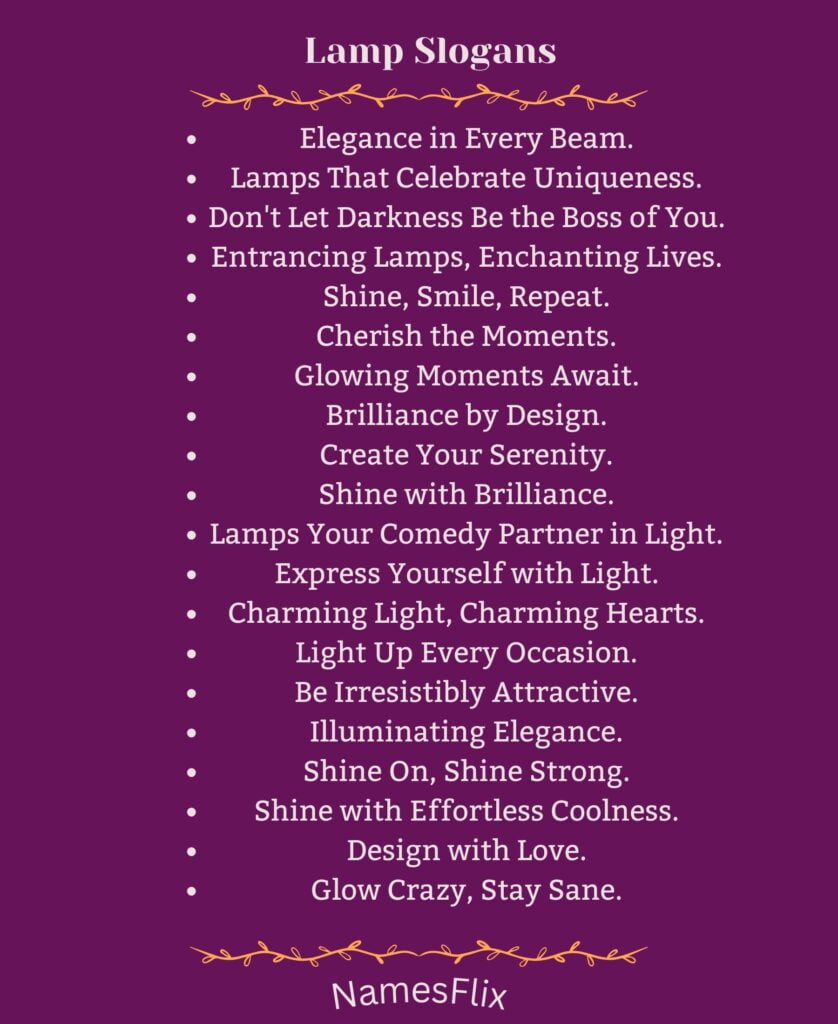 Lamp Slogans
