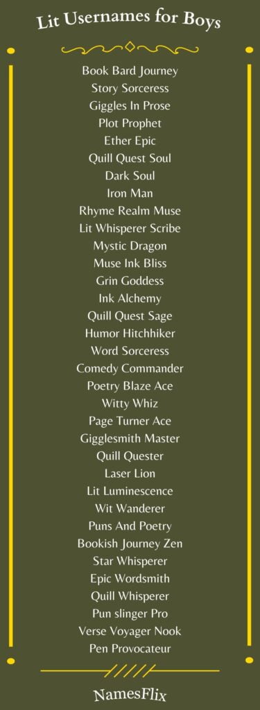 Lit Usernames for Boys