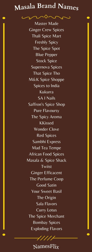 Masala Brand Names