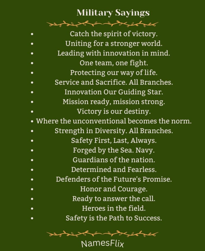 Military Sayings