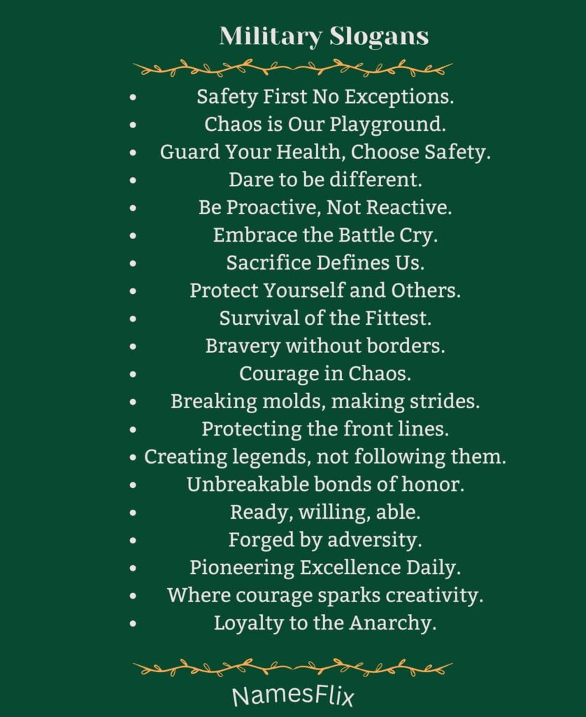 Military Slogans