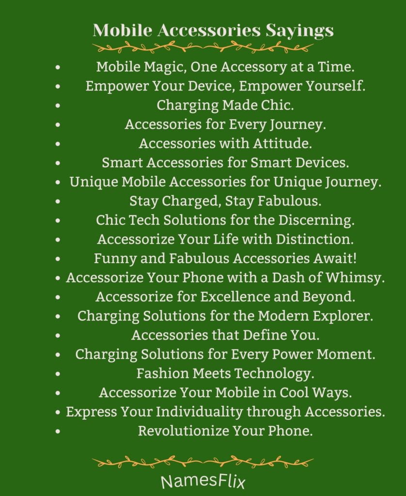 Mobile Accessories Sayings
