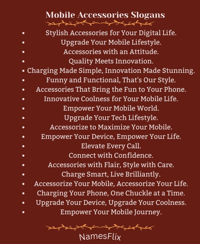 Mobile Accessories Slogans