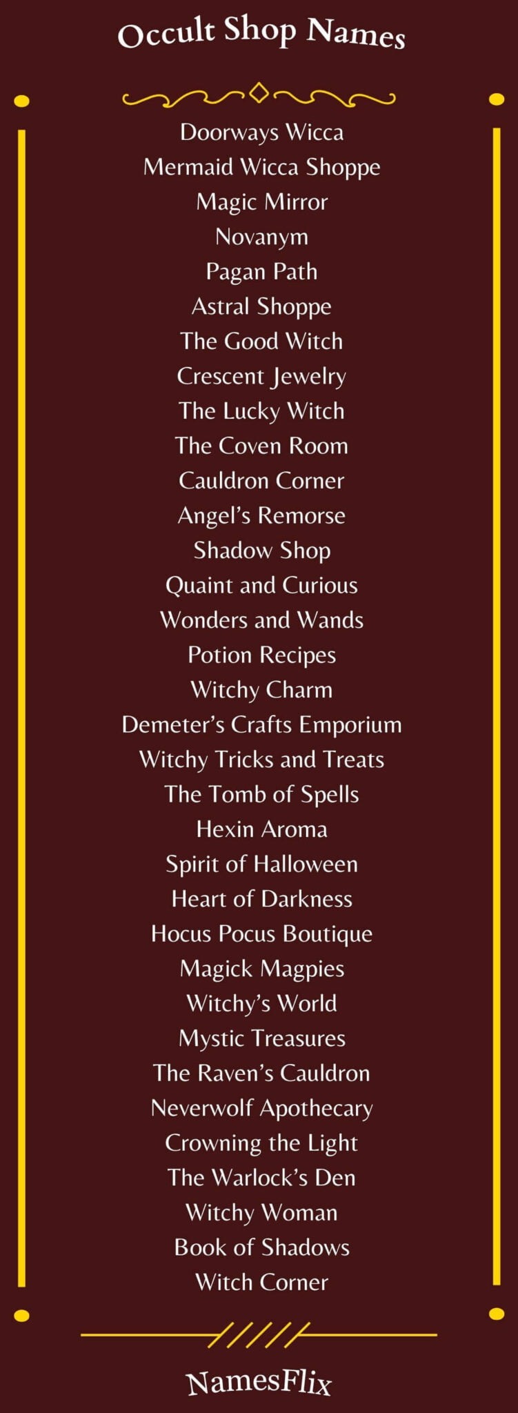 Occult Names 600+ Mystical Occult Shop Names Ideas to Discover Magic