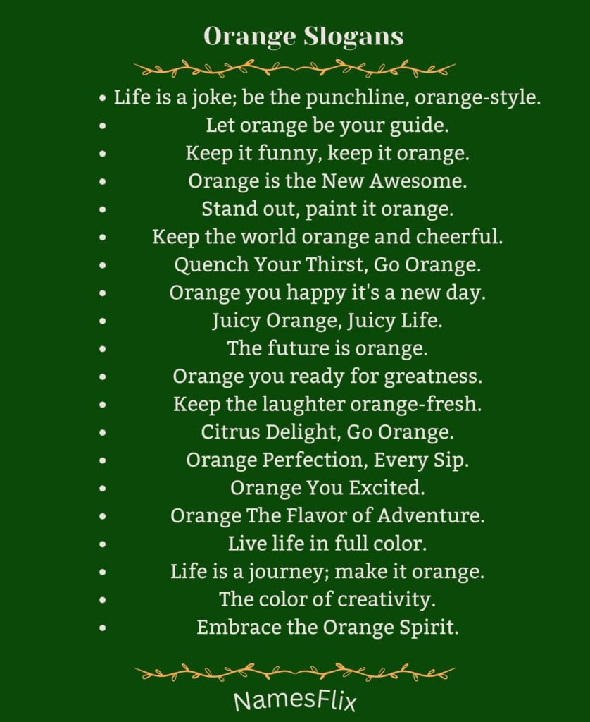 Orange Slogans