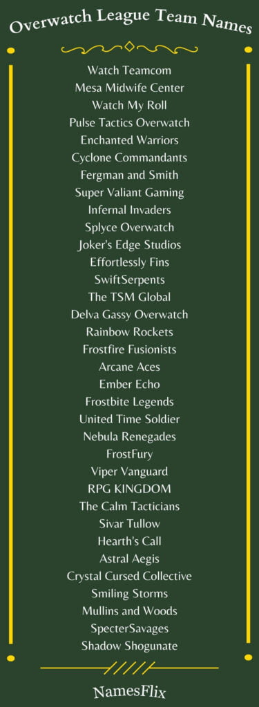 Overwatch League Team Names