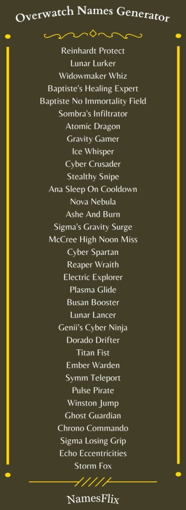 Overwatch Names Generator