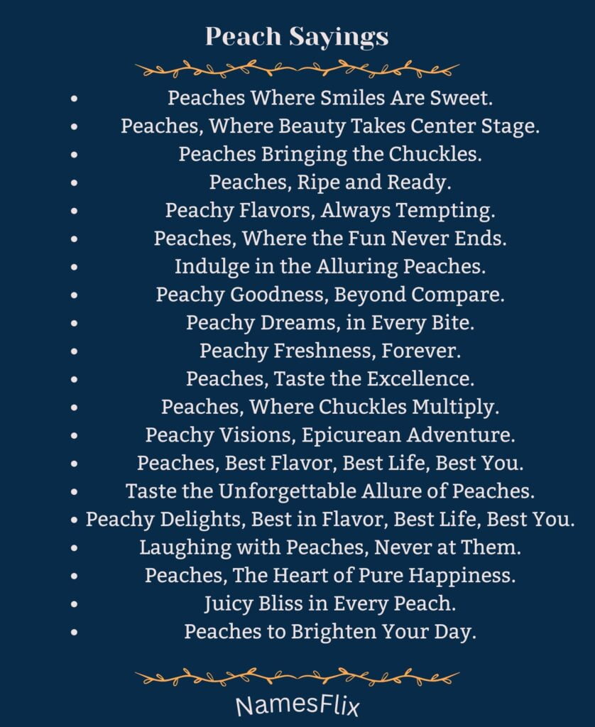 Peach Sayings