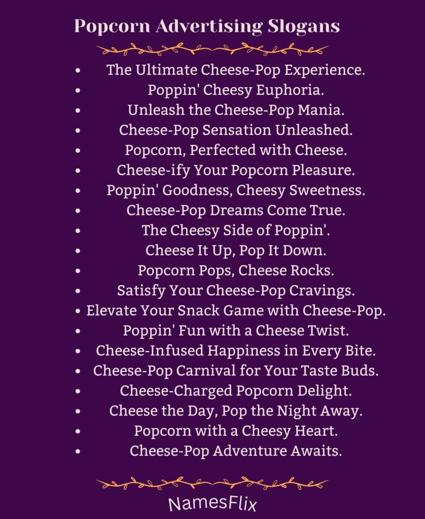 Popcorn Advertising Slogans