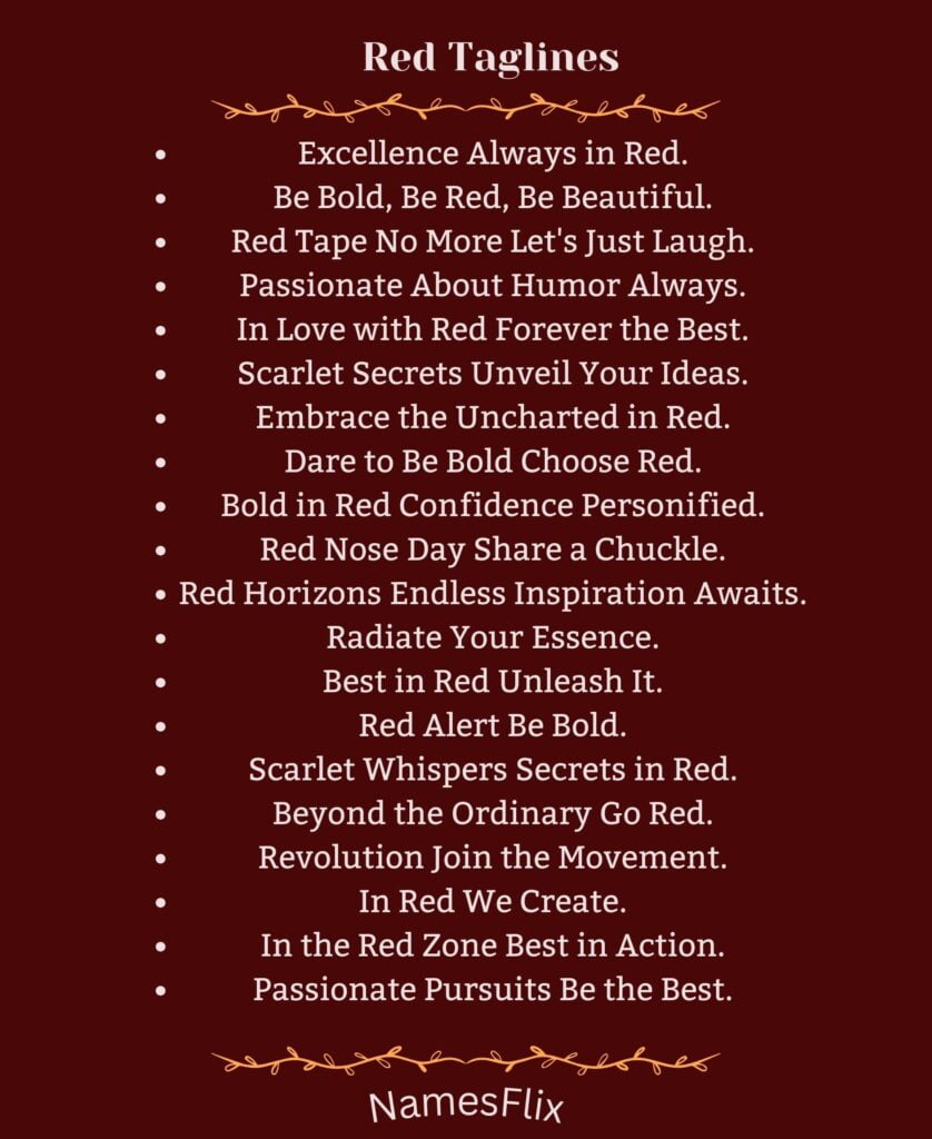 Red Taglines