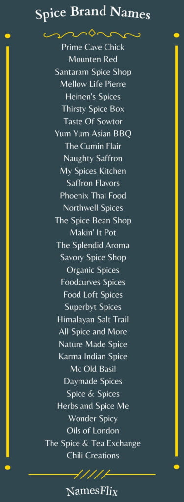 Spice Brand Names