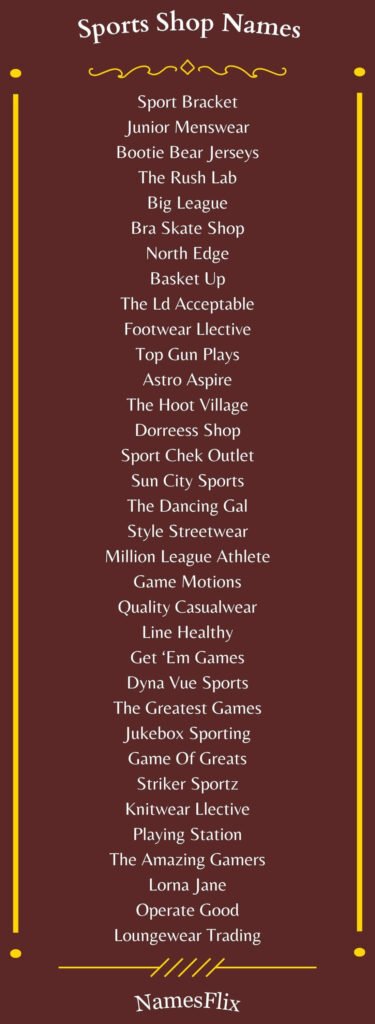 Sports Shop Names