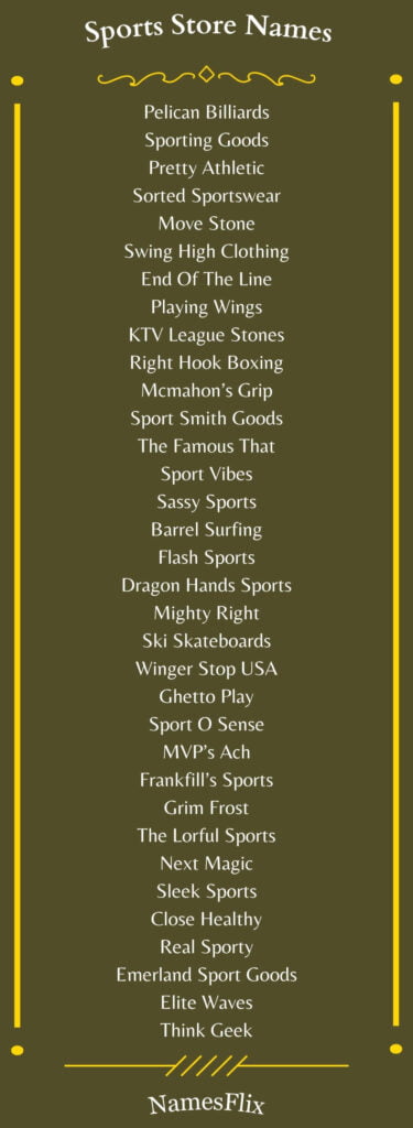 Sports Store Names