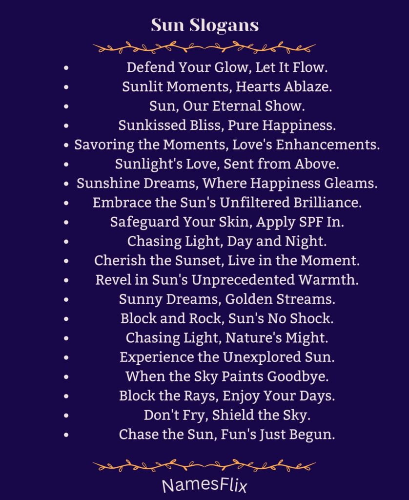 Sun Slogans