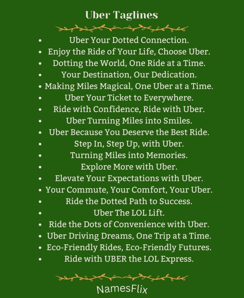 Uber Taglines