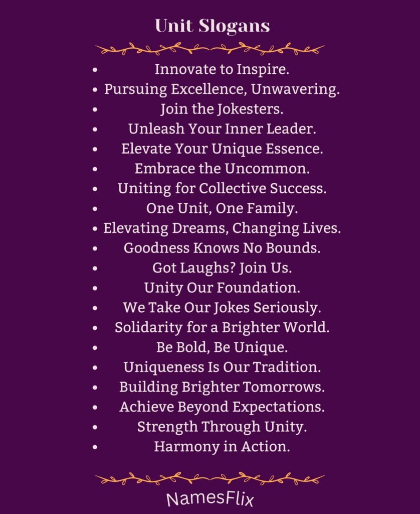 Unit Slogans