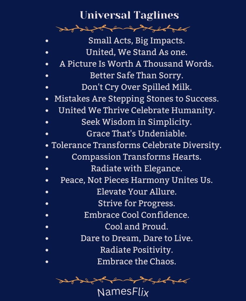 Universal Taglines