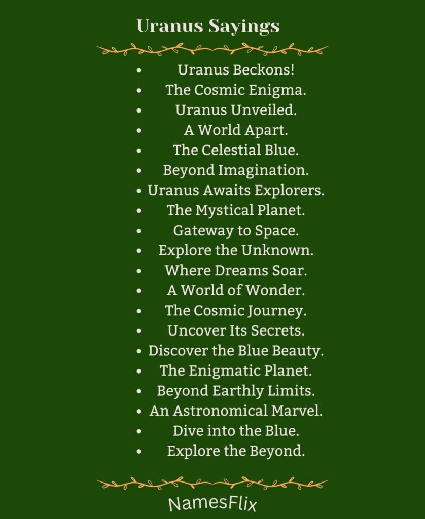 Uranus Sayings