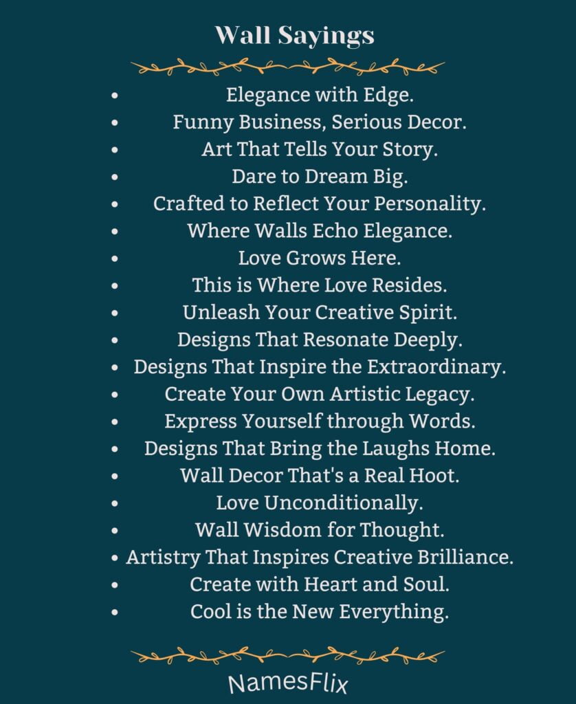Wall Sayings