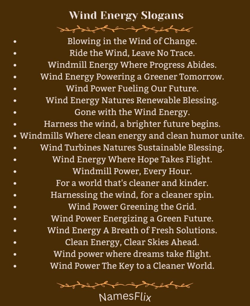 Wind Energy Slogans