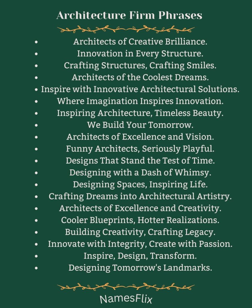 Architecture Firm Phrases