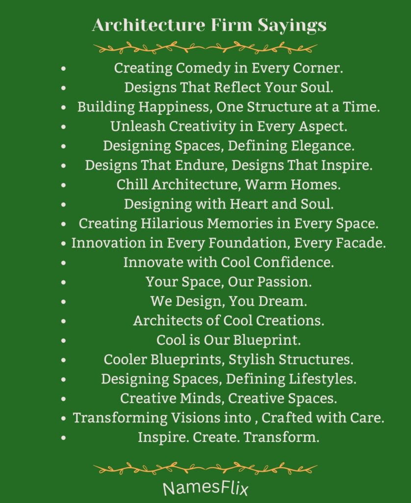 Architecture Firm Sayings