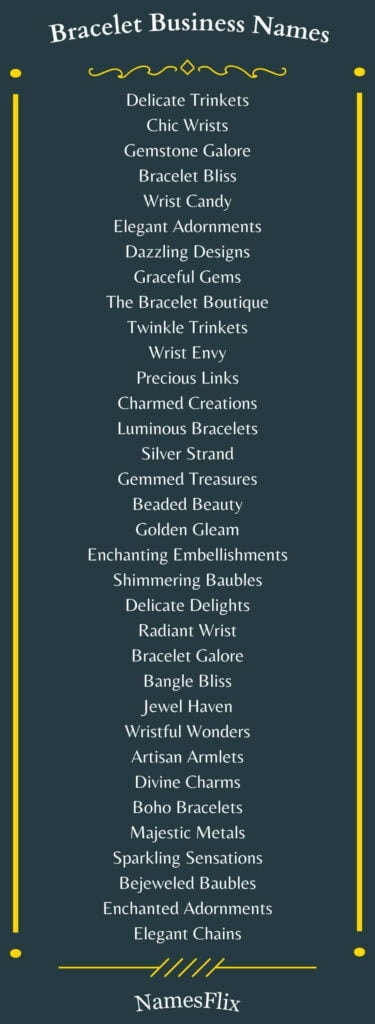 Bracelet Business Names
