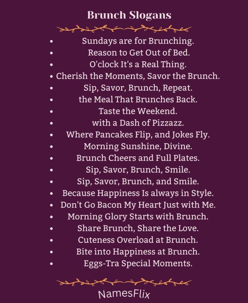 Brunch Slogans