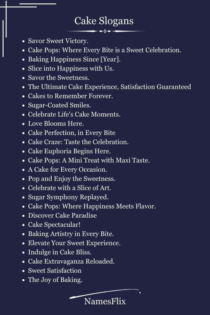 Cake Slogans