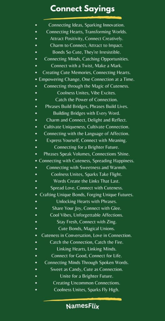 Connect Sayings