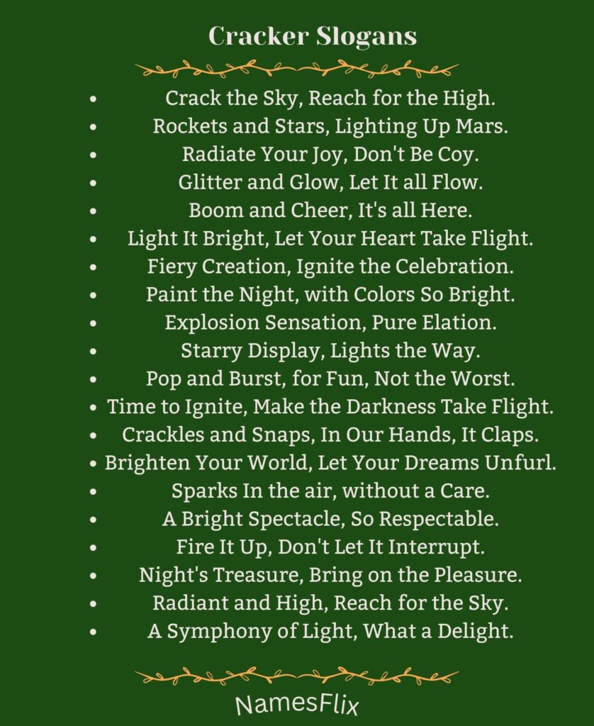 Cracker Slogans