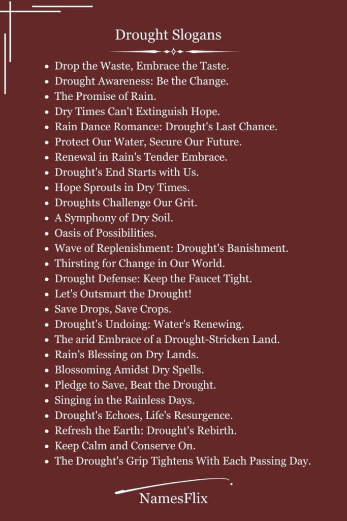 Drought Slogans