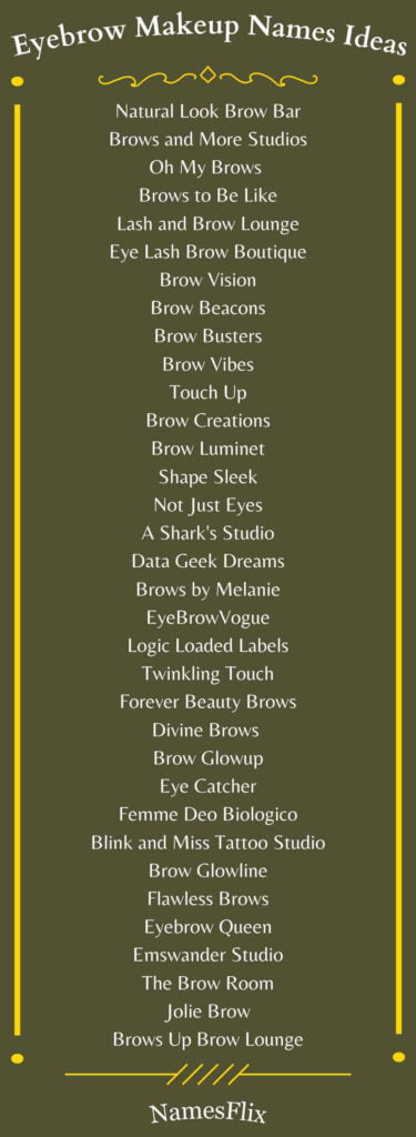 Eyebrow Makeup Names Ideas