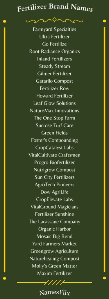 Fertilizer Brand Names