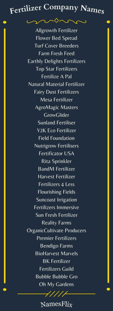 Fertilizer Company Names