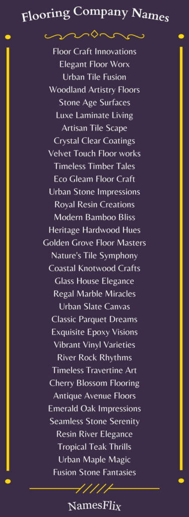 Flooring Company Names