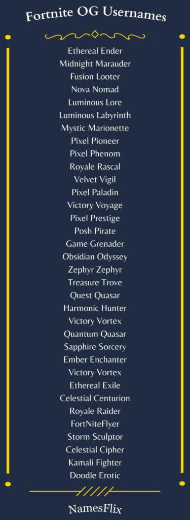 Fortnite OG Usernames