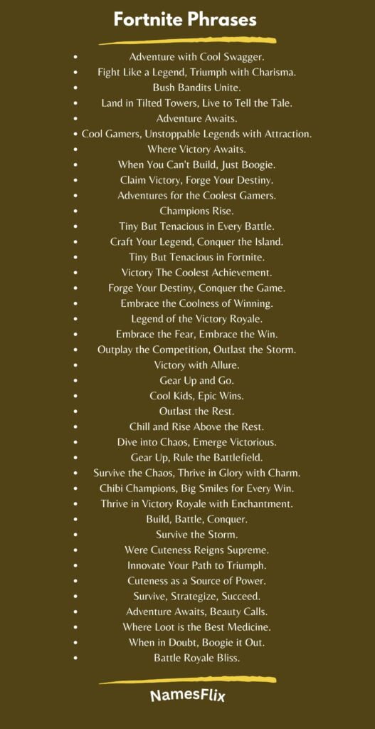 Fortnite Phrases