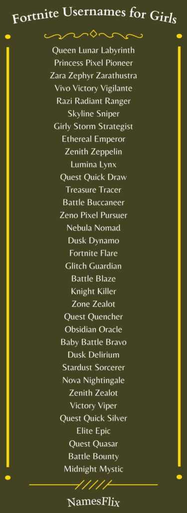 Fortnite Usernames for Girls