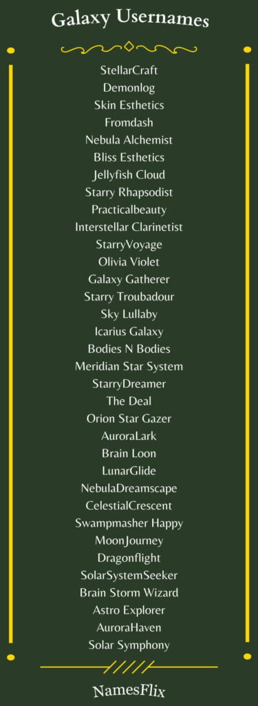 Galaxy Usernames