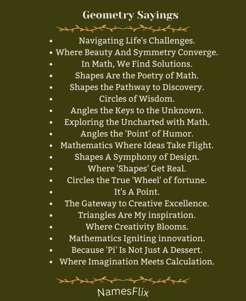 Geometry Sayings