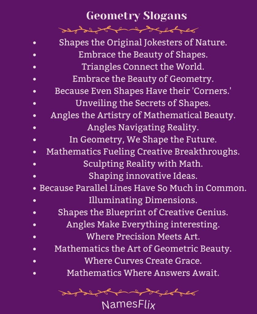 Geometry Slogans