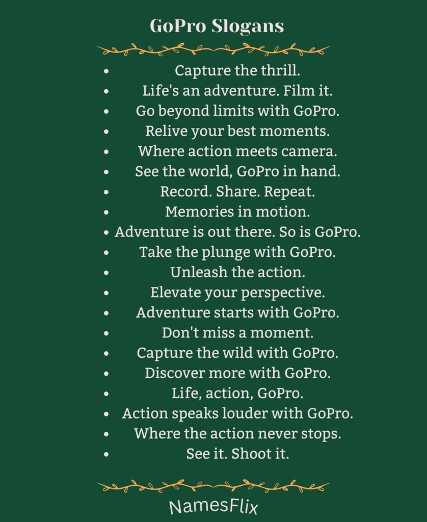 GoPro Slogans