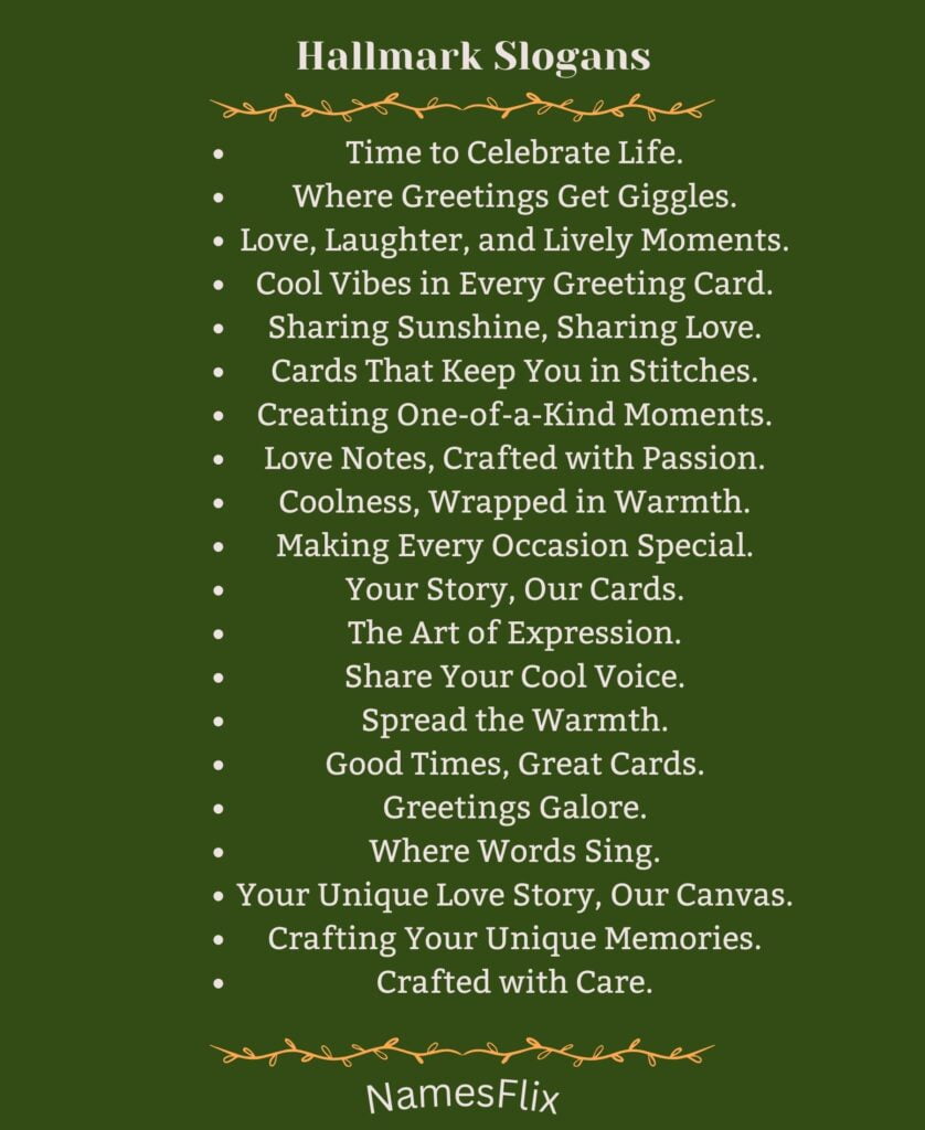 Hallmark Slogans
