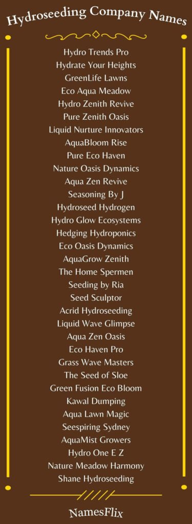 Hydroseeding Company Names