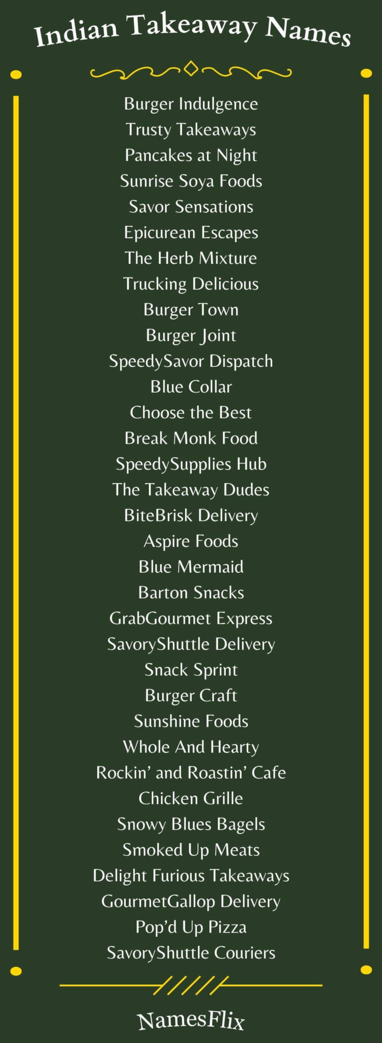 1100 Catchy Takeaway Names Ideas To Tempt Taste Buds 1100-catchy-takeaway-names-ideas-to-tempt-taste-buds